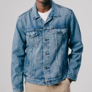 Levis Men's Trucker Jacket Denim Cotton Button Front Vintage Style Classic Large